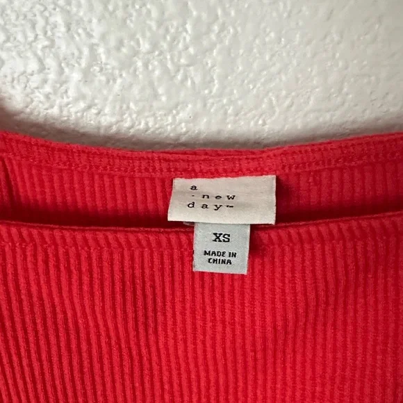 a new day Red Ribbed Tank with Ruffle Sleeves - Picture 2 of 2